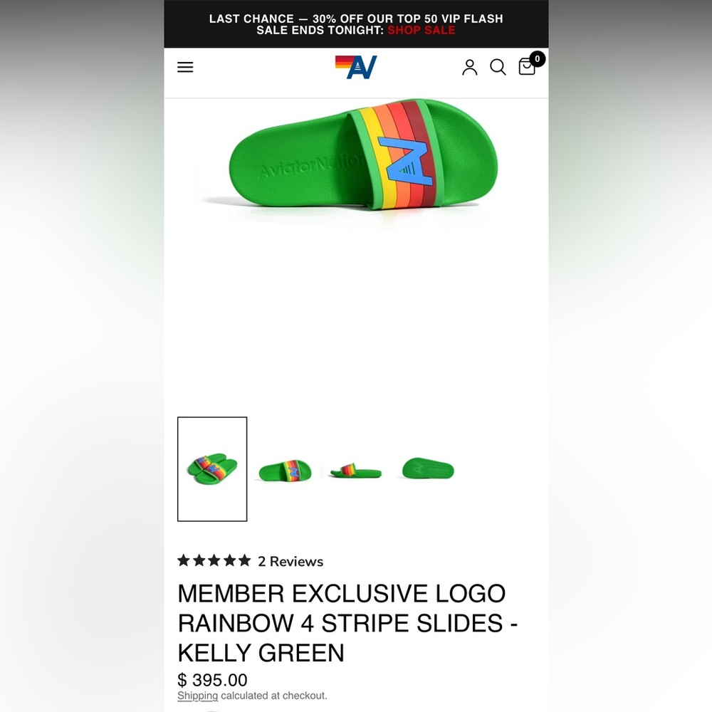 Aviator Nation green slide NWOT never worn - Picture 4 of 4